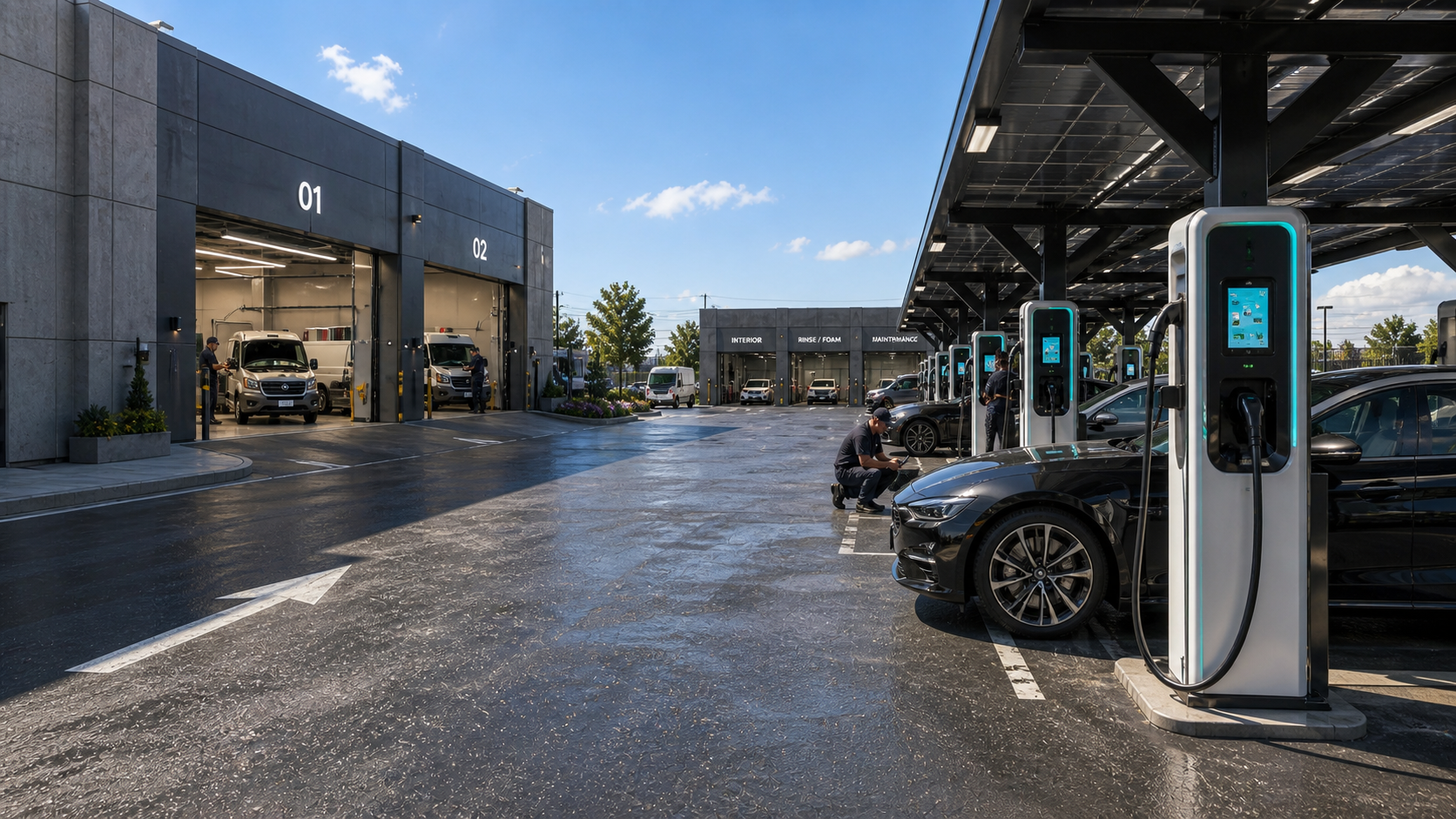 DC fast-charge stalls, AV-shaped